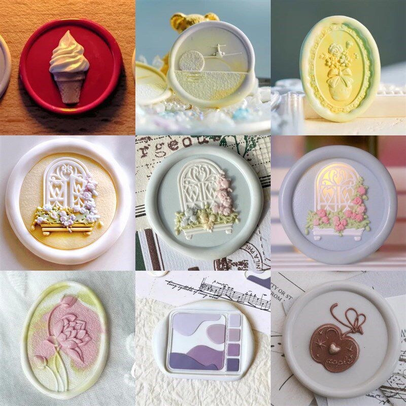 火漆印章可爱小羊罗比精雕章头古董展H柜郁金香梦浮雕铜头夏雨荷