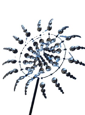 户外景观风动动态风铃k风车 摆件风动风车magical metal windmill