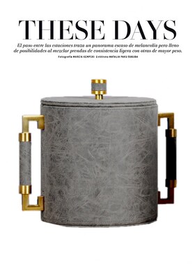 新古典轻奢样板房卧室橙色首饰盒书D房橘色皮质金属圆柱灰色收纳