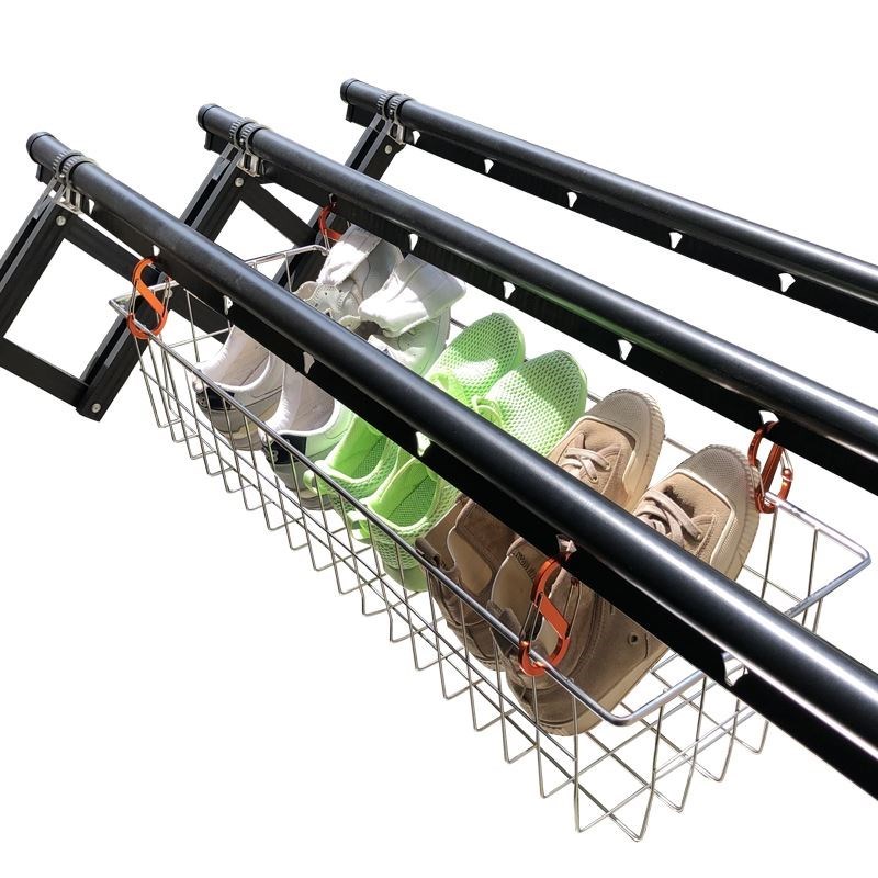 高层阳台外防风晒鞋n架窗外不锈钢晾鞋子架室外伸缩晾衣架配套神