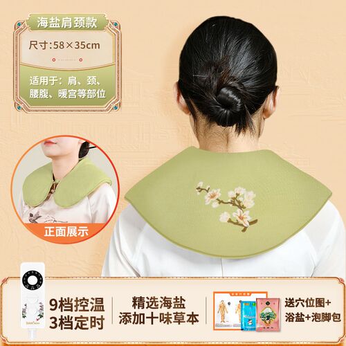 肩颈红豆热敷包电加热理疗颈椎盐袋披肩南极家人用海盐粗盐热敷袋