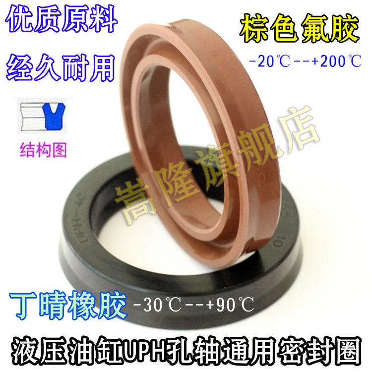 油缸油封UPH密封圈UN氟胶400*430*22/480*510*25活塞杆丁晴黑色垫