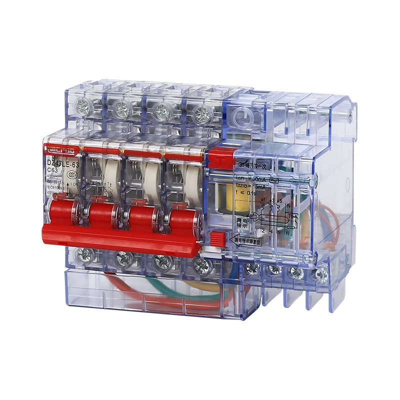 15ma透明壳漏电保护器 220V 32A63A工地漏保380V空气开关1P2P3P4P