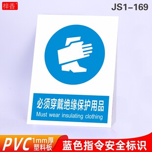 必须戴安全帽标识牌穿防护服鞋手套眼镜带防护耳器警示牌必须通风