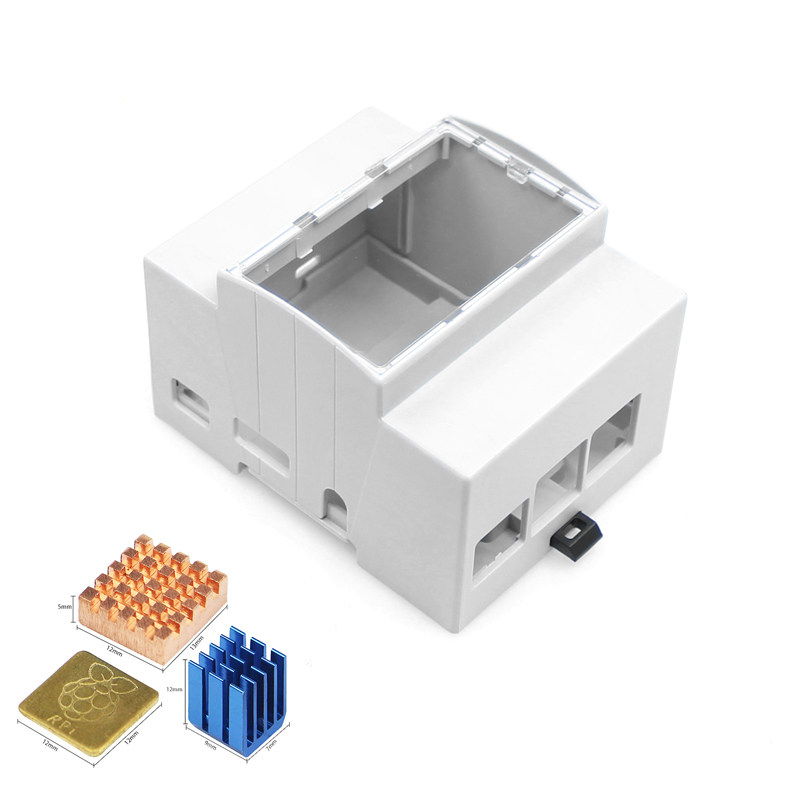 树莓派Raspberry pi 3B+/4B ABS盒子保护壳 滑动锁壁挂注塑外壳