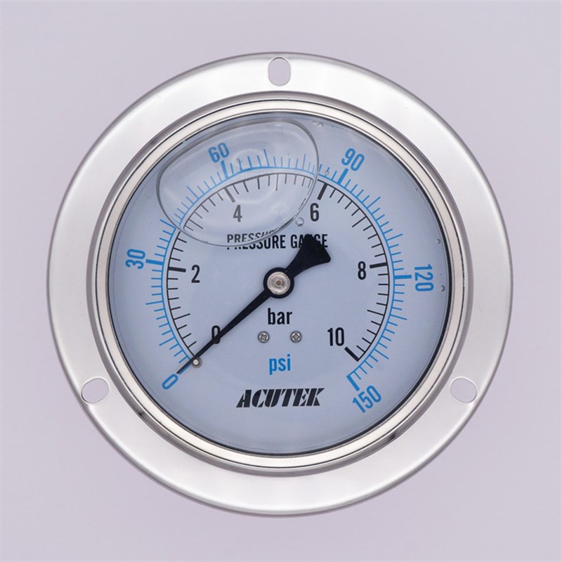 轴向带边a 耐高温不锈钢耐震压力表YN100BF-ZT 10bar G1/2材质304