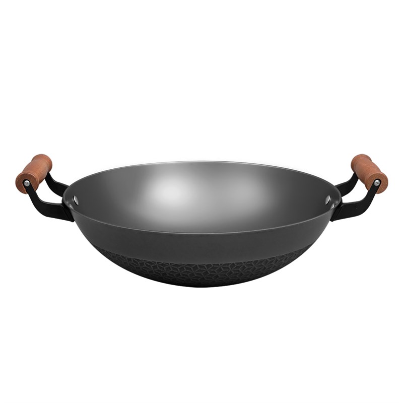典匠炒锅b铸铁锅家用圆底炒菜锅无涂层双耳大生铁锅燃气灶36-40cm