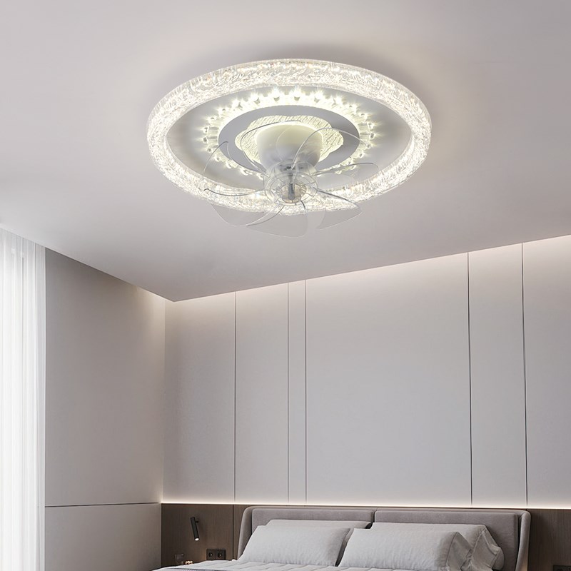 2025新款卧室风扇灯智能语音z小爱同学摇头主房间圆形灯带风扇一