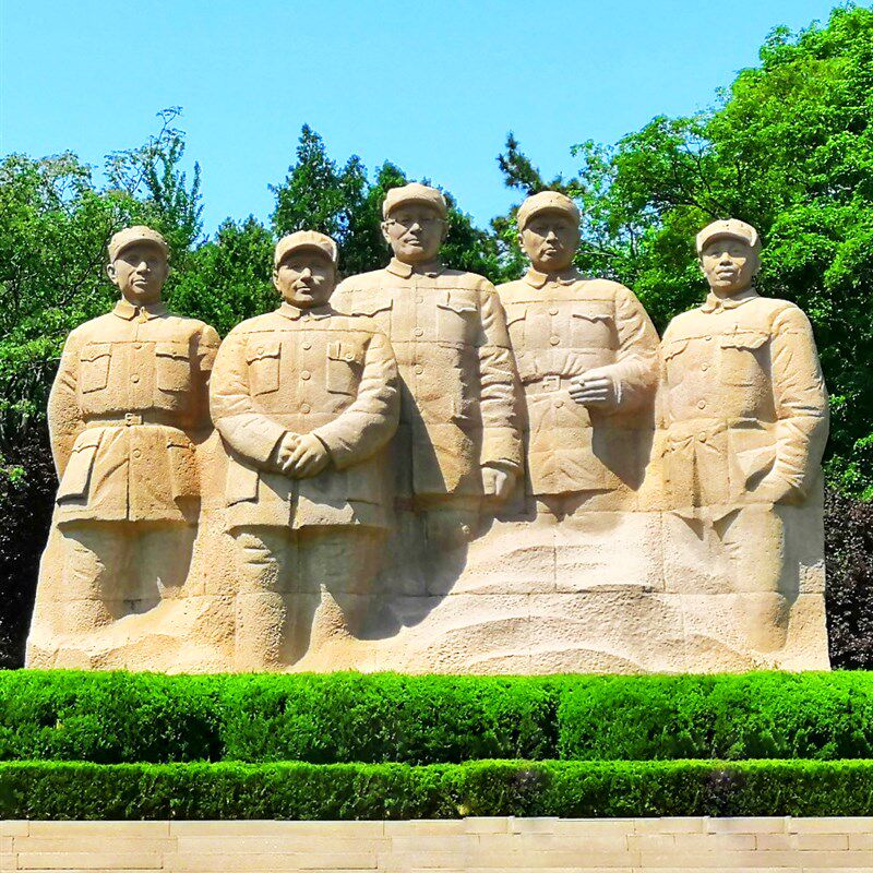 革命军人五大常务雕塑大型玻璃钢户外城市园林不锈钢艺术品雕像