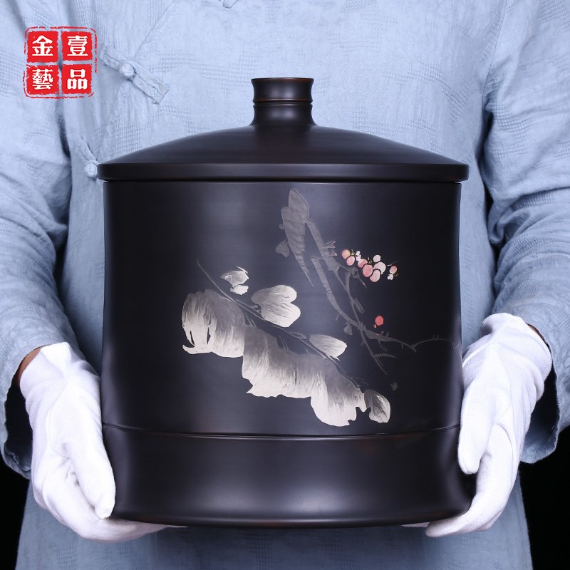 建水紫陶储c物缸保鲜缸密封缸/10斤装米缸(或7饼装茶缸) 王G02