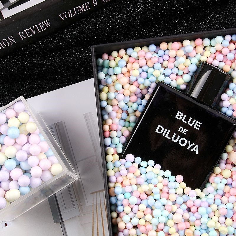 流星球礼盒填充物马卡龙色彩色圆形颗粒塑料球梦幻糖盒礼物盒装饰