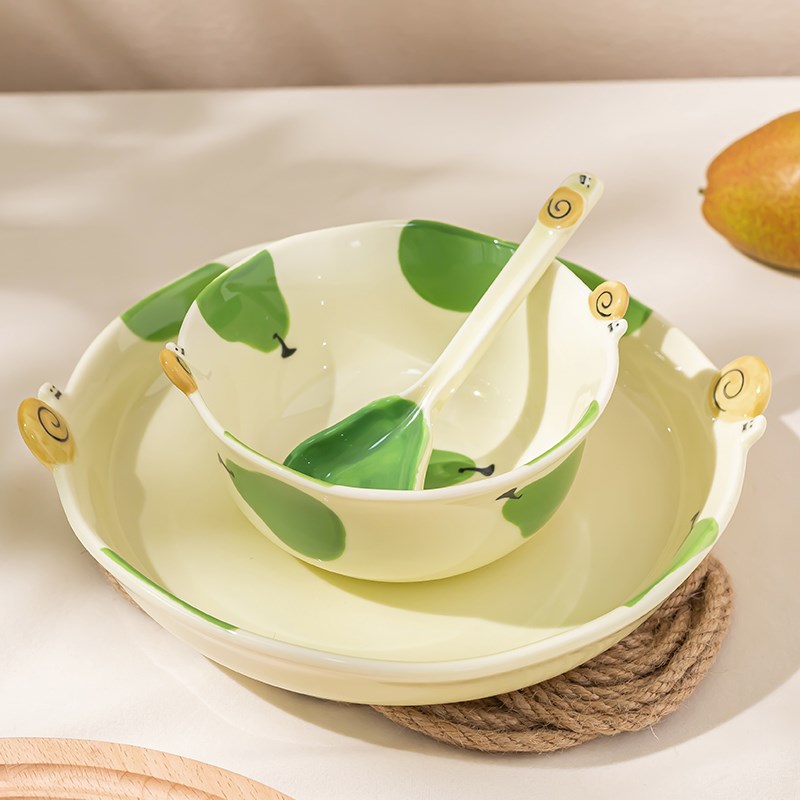 可爱5寸米饭碗套装餐具2024z新款陶瓷家用时尚一人食面碗小碗盘子