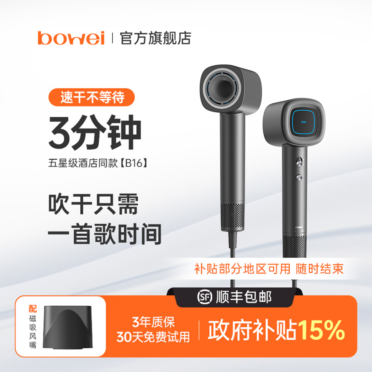 大风力负离子高速恒温吹风机