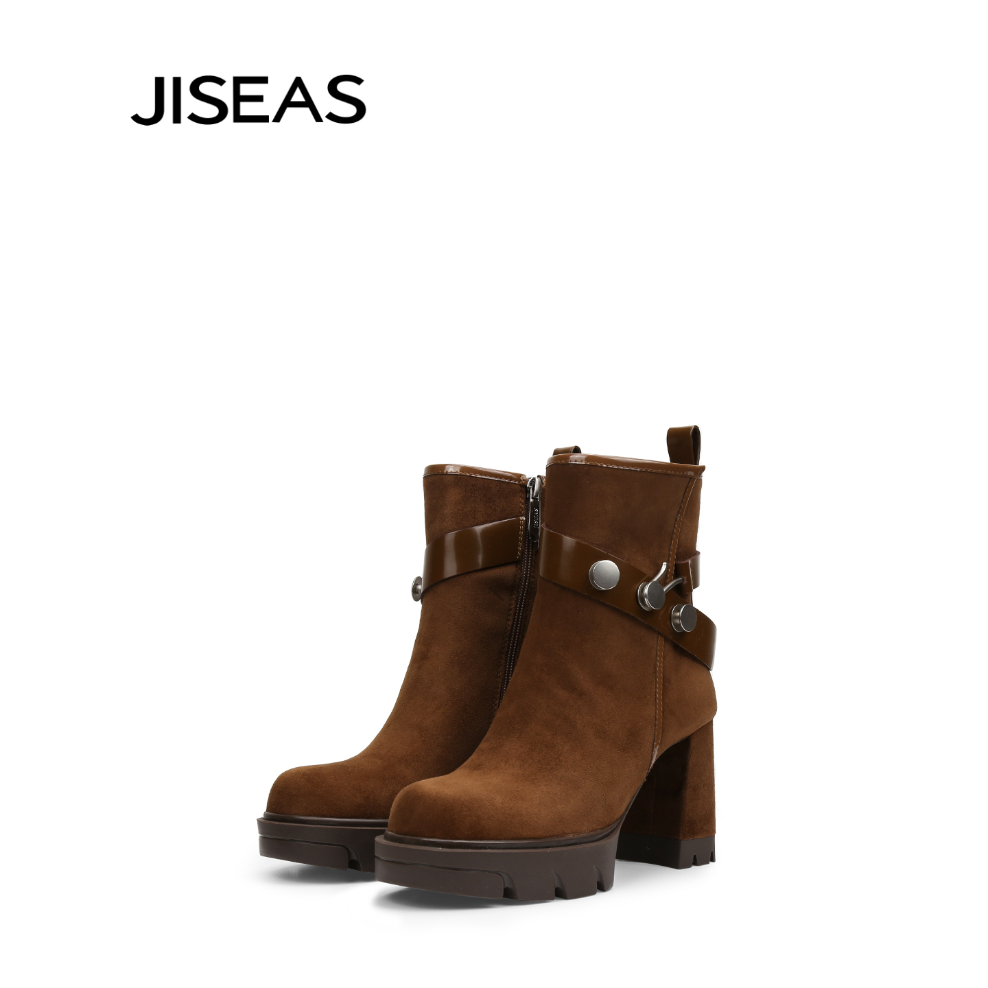 粗跟美拉德复古高跟瘦瘦靴