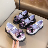 时尚 真皮女童皮鞋 软底女孩单鞋 库洛米洋气儿童公主鞋 2025春秋新款