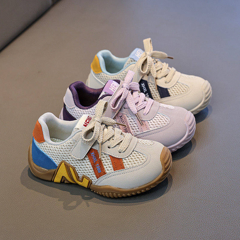 真皮儿童德训鞋2026春秋新款女童网面运动鞋透气休闲鞋防滑跑步鞋