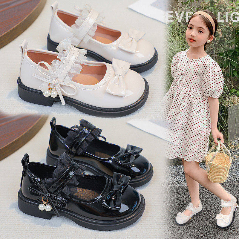 真皮女童小皮鞋2026春秋新款蝴蝶结单鞋玛丽珍鞋甜美风公主演出鞋