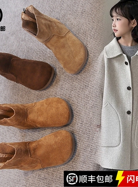 女童马丁靴春秋季新款儿童勃肯短靴洋气女宝公主皮靴防滑软底靴子