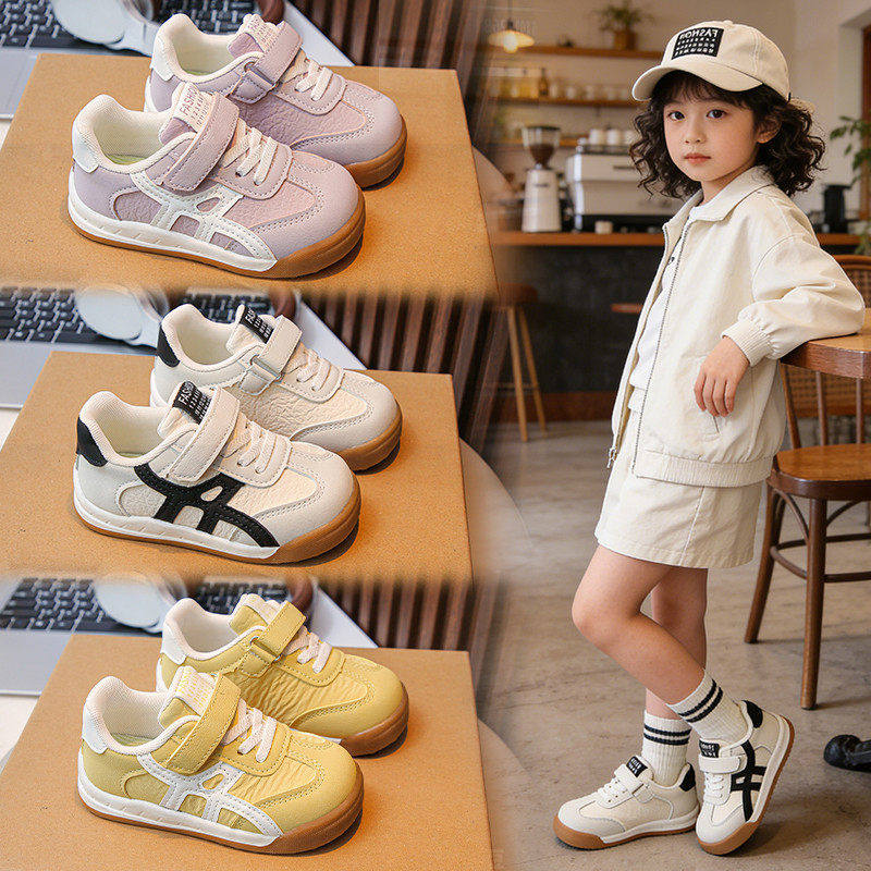 真皮儿童运动鞋2026春秋新款女童透气小白鞋防滑德训鞋软底休闲鞋