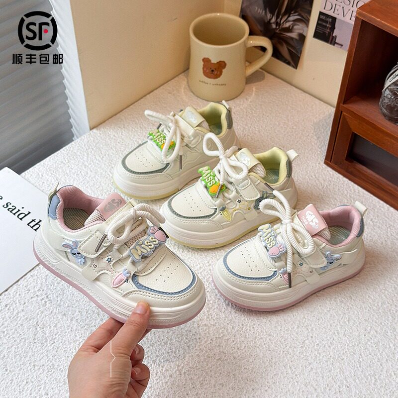女童运动鞋春秋新款软底透气板鞋