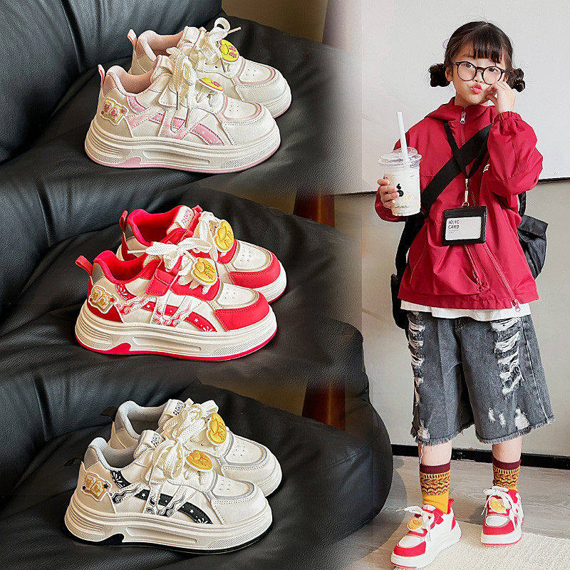 真皮女童运动鞋2026春秋季新款儿童透气小白鞋软底休闲鞋防滑板鞋