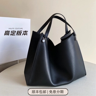 ROW风格ALEXIA BAG大号托特包黑色勃艮第红原厂进口马鞍皮手提包