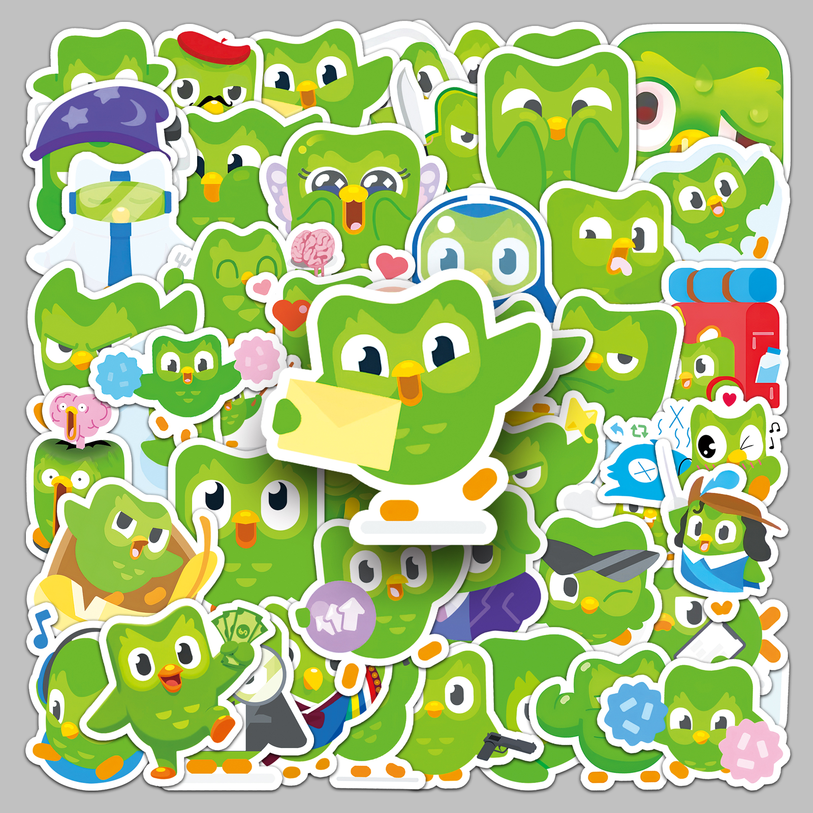 邻国可爱贴纸绿色猫头鹰防水装饰