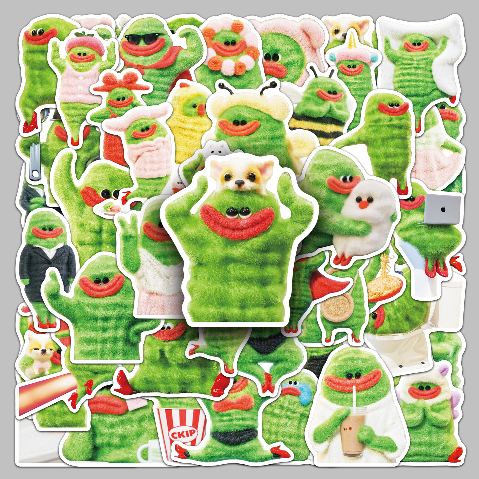 100张苦瓜女士贴纸可爱治愈系小苦瓜表情包DIY防水装饰保温杯电