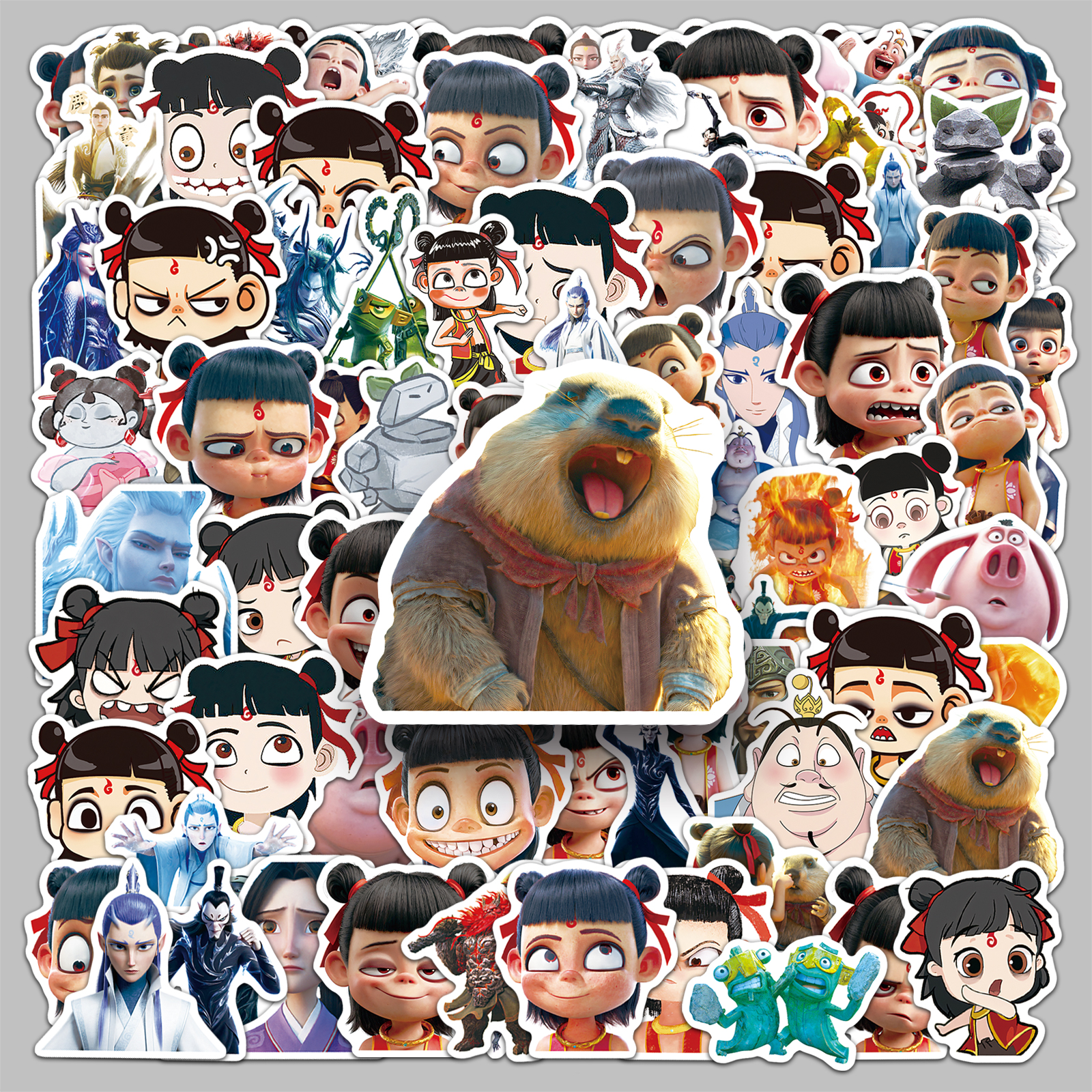 89张哪吒动漫卡通贴纸可爱小图案