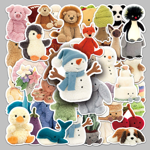 jellycat贴纸可爱卡通毛绒小玩偶