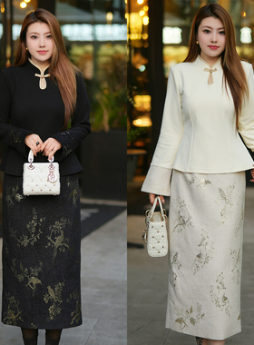 XYD71385/XYD71386国风美人新中式气质绒感贵气大码显瘦两件套装