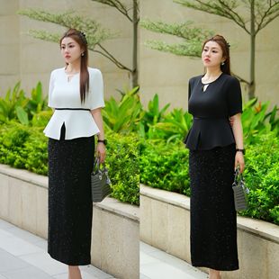 两件套 凉感上衣上衣小众亮片半身裙大码 XYD71519 XYD71520夏季