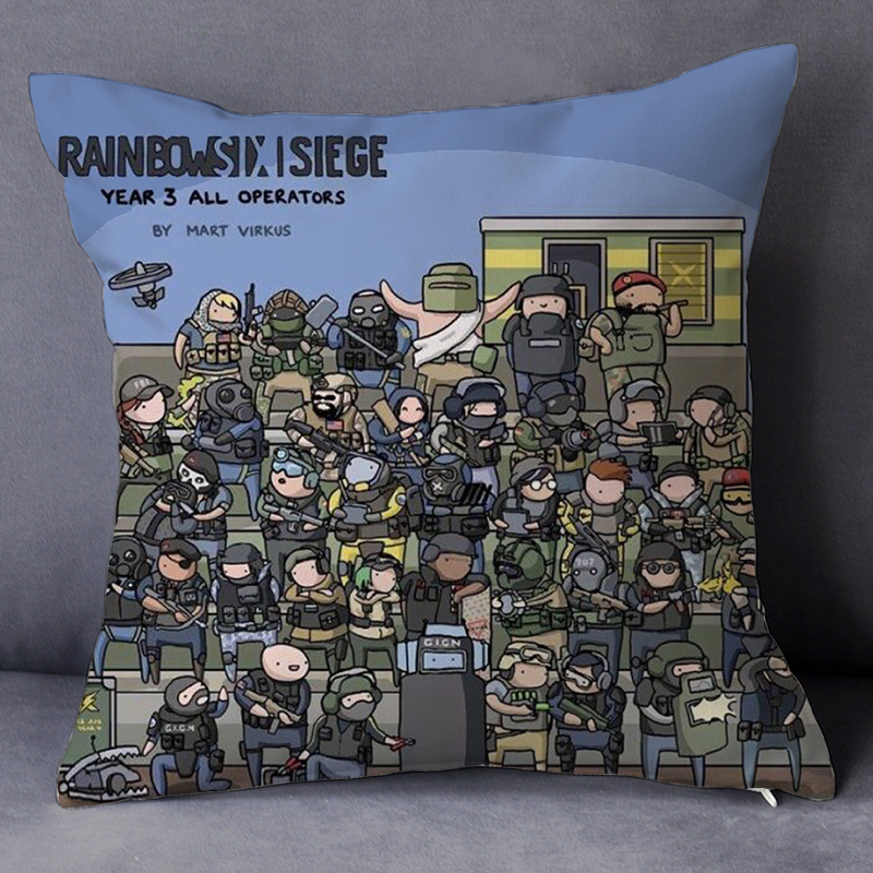 彩虹六号围攻DLC周边抱枕干员来图B定制游戏PC枕头骷髅谷DIY小枕