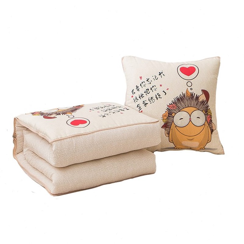 现代简约抱枕被子两用沙发汽车靠垫办公室午睡枕头折X叠毯空调被