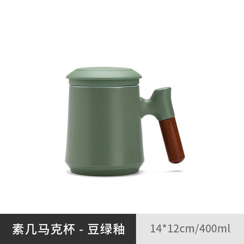 陶瓷马克杯茶水分离办公茶杯三件套木柄防烫个人杯商务伴手礼LOGO,餐饮具,茶杯,淘宝优惠券,粉丝福利购,淘宝优惠卷