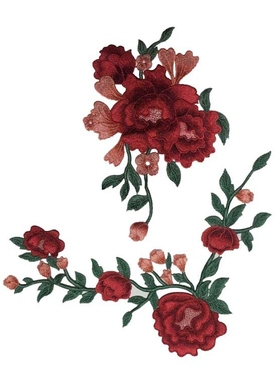 厂家直销民族风大美丽刺绣花朵旗袍古典戏装辅料个性DIY布贴缝制