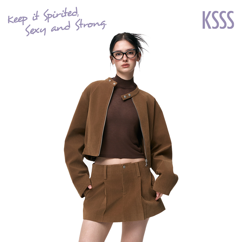 KSSS运动通勤系列麂皮夹克套装