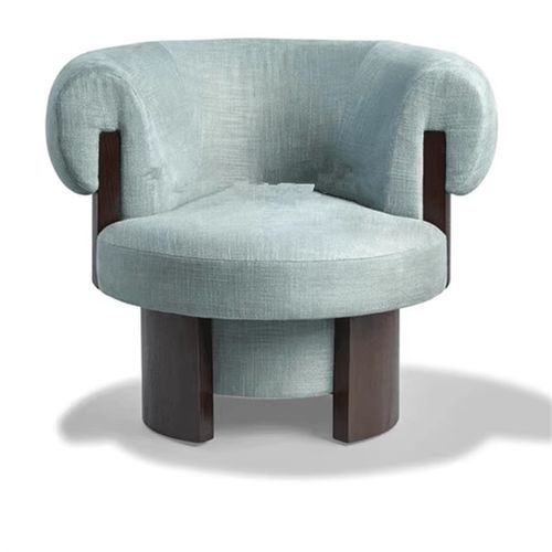 意式极简沙d发椅单人轻奢北欧设计师客厅布艺简约现代旋转休闲椅