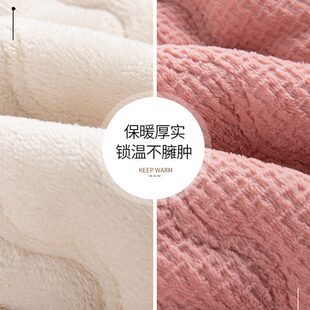 保暖加绒加厚棉珊瑚绒冬季 高档女睡衣三层夹感款 高级冬兔年女士家