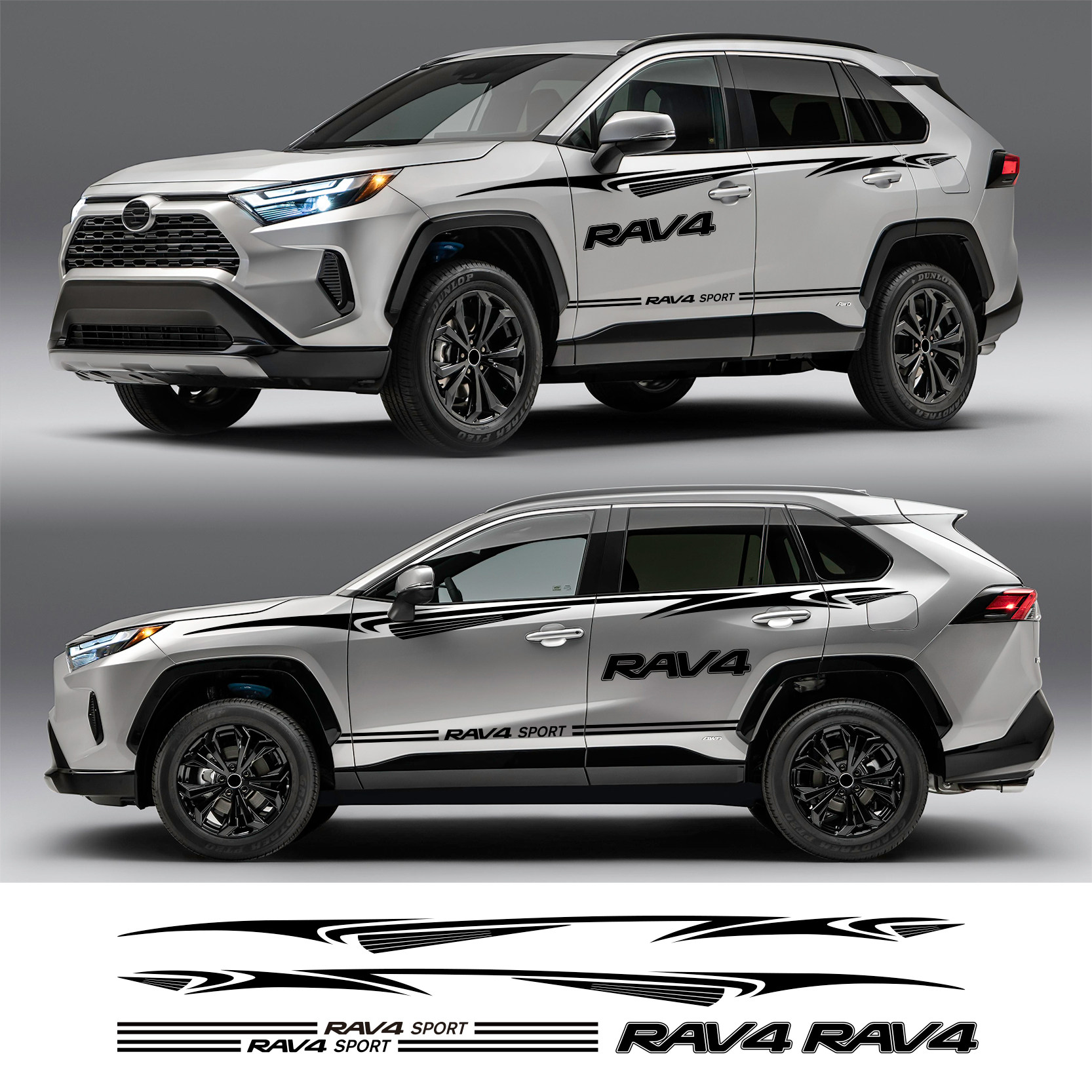 适用于丰田rav4越野suv车型汽车拉花改装车贴遮挡划痕装饰贴纸