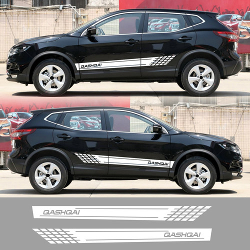 条纹格子旗汽车贴纸侧门贴 适用于日产Qashqai J11 J10贴纸拉花