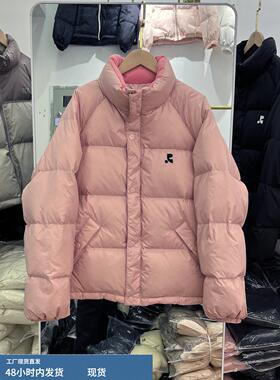 潮牌RR羽绒服女短款韩版宽松加厚2024年冬季新款情侣面包服外套男