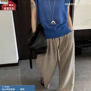 2025夏季 冰丝针织背心女上衣潮 洋气后背系带无袖 坎肩收腰显瘦短款