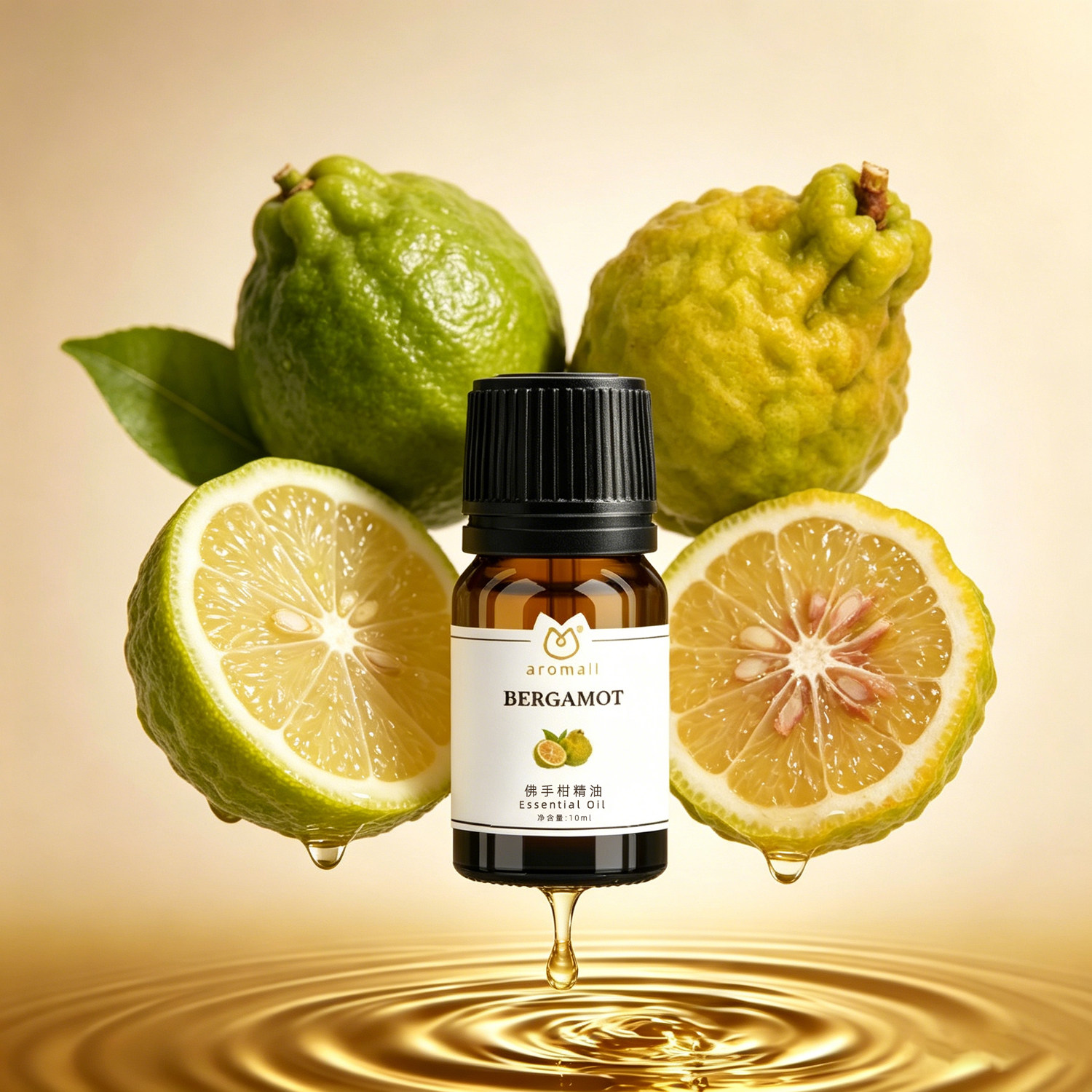 AROMALL佛手柑单方精油舒缓助睡眠抗忧郁焦虑天然植物香薰精油