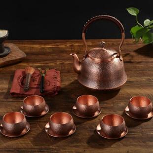 纯手工户外铜壶烧水壶家用泡茶壶露营便捷煮茶壶茶具套装