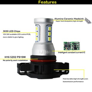 CANBS Error 5202 H16 PS19W LED BulbsV ADI for PSY24W