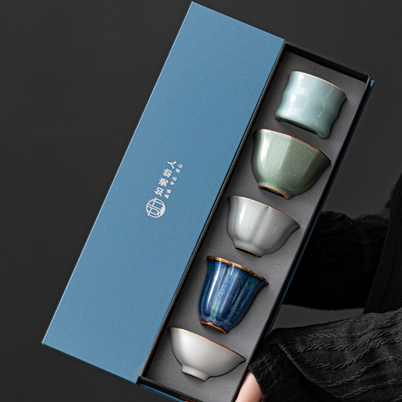 五大名窑茶杯套j装陶瓷茶杯个人专用品茗企业商务年会伴手礼盒定,餐饮具,茶杯,淘宝优惠券,粉丝福利购,淘宝优惠卷