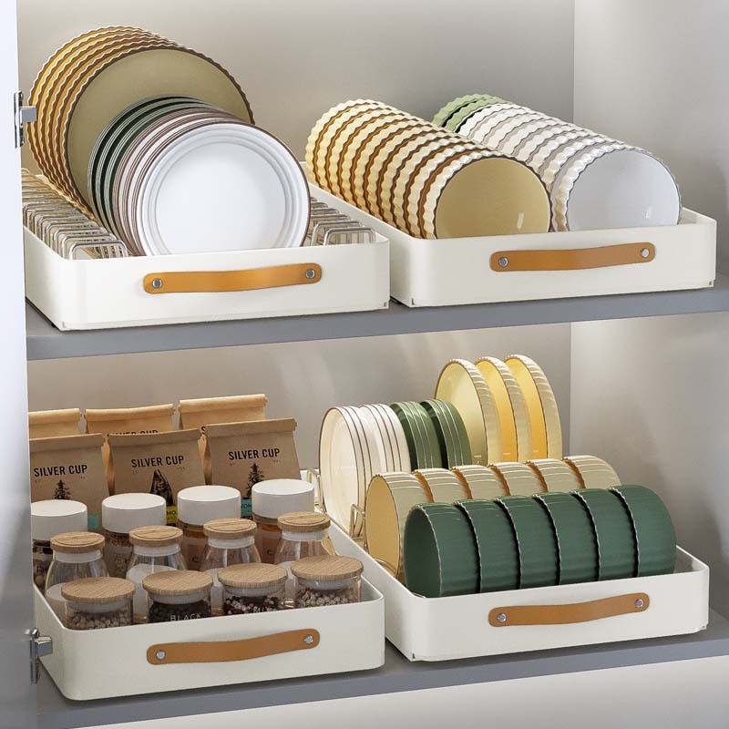 橱柜拉篮抽屉式碗碟收r纳架厨房柜内碗盘碗具沥水架置物架抽拉碗