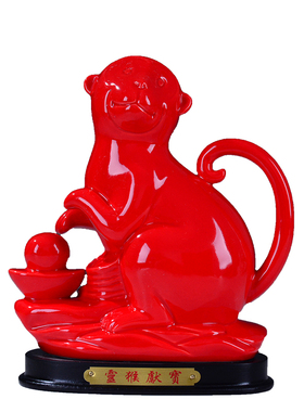 12生肖摆件红色鼠牛虎兔龙蛇马羊猴鸡狗猪风O水装饰品招财陶瓷礼