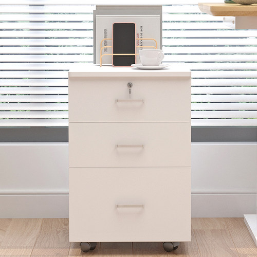 文件柜矮柜办公室桌下移动t带x锁储物柜收纳柜抽屉柜木质边柜小柜